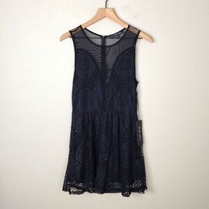 For Love & Lemons Mesh and Lace Skater Dress NWT